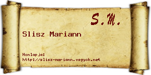 Slisz Mariann névjegykártya